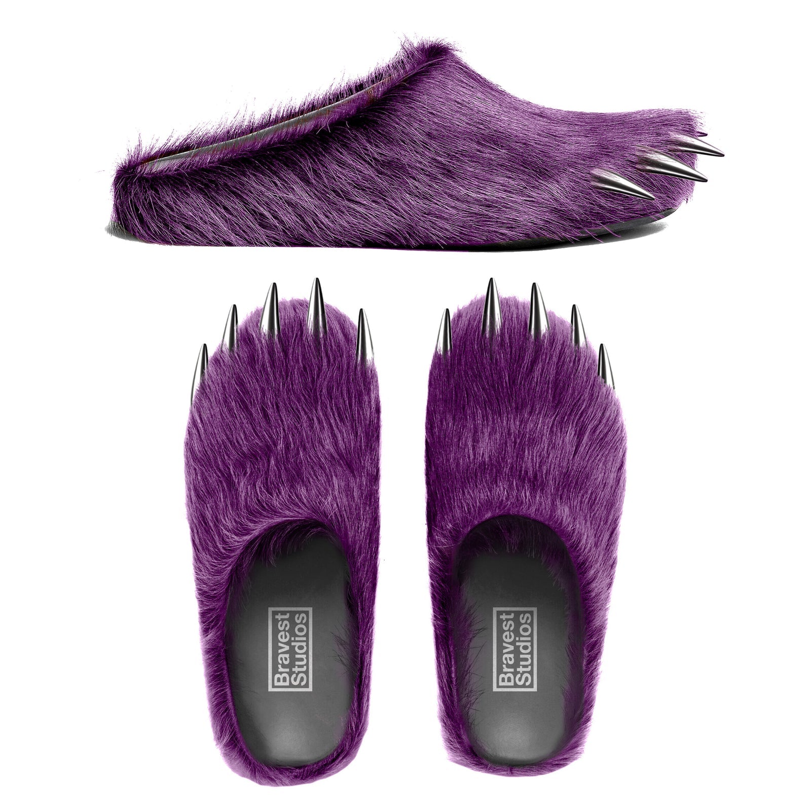 Bravest Studios Purple Bear Claw Mules