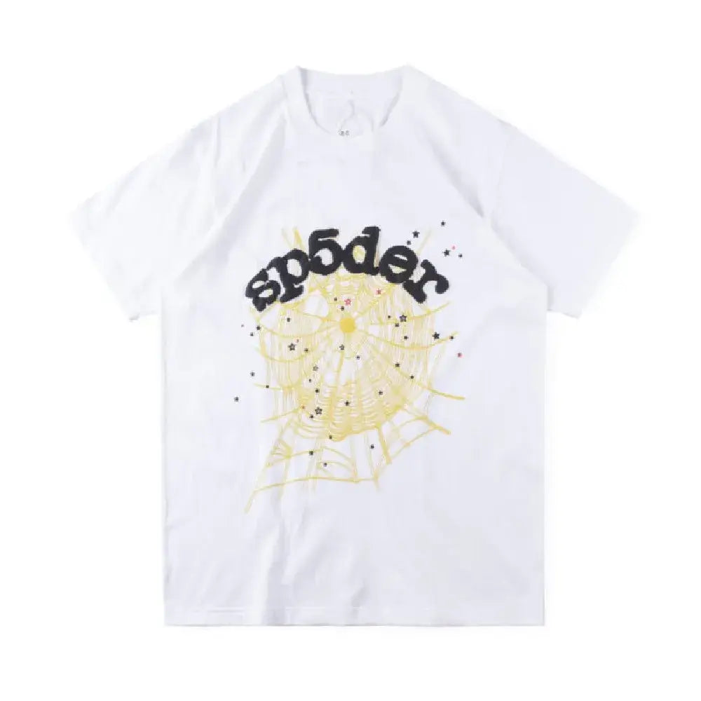 Sp5der Web T-Shirt White Yellow