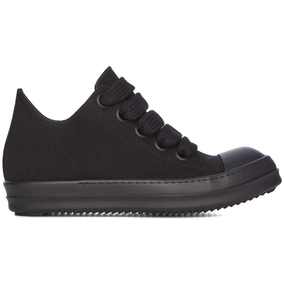 Rick Owens DRKSHDW Jumbolace Denim Low Sneaks All Black