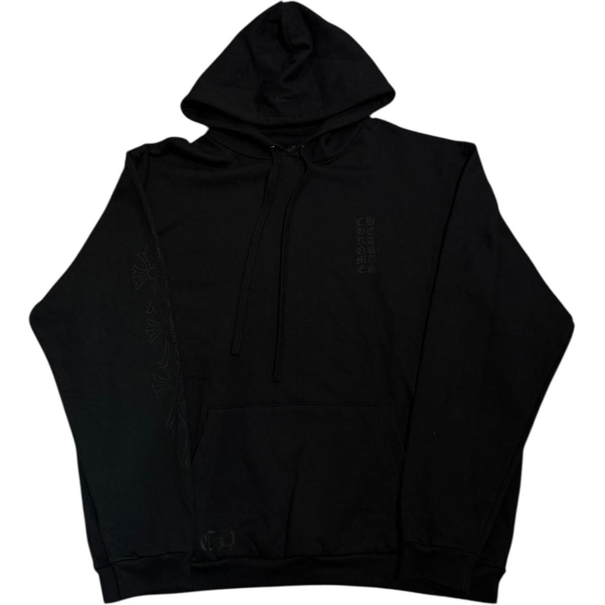 Chrome Hearts Miami Exclusive Cemetery Vertical Logo Hoodie Black