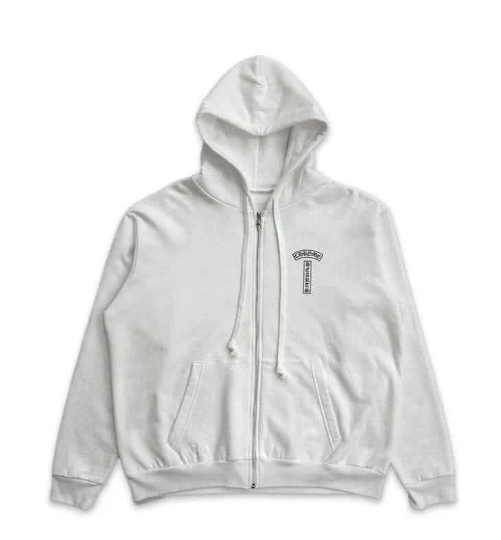 Chrome Hearts USA White Zip Up Hoodie