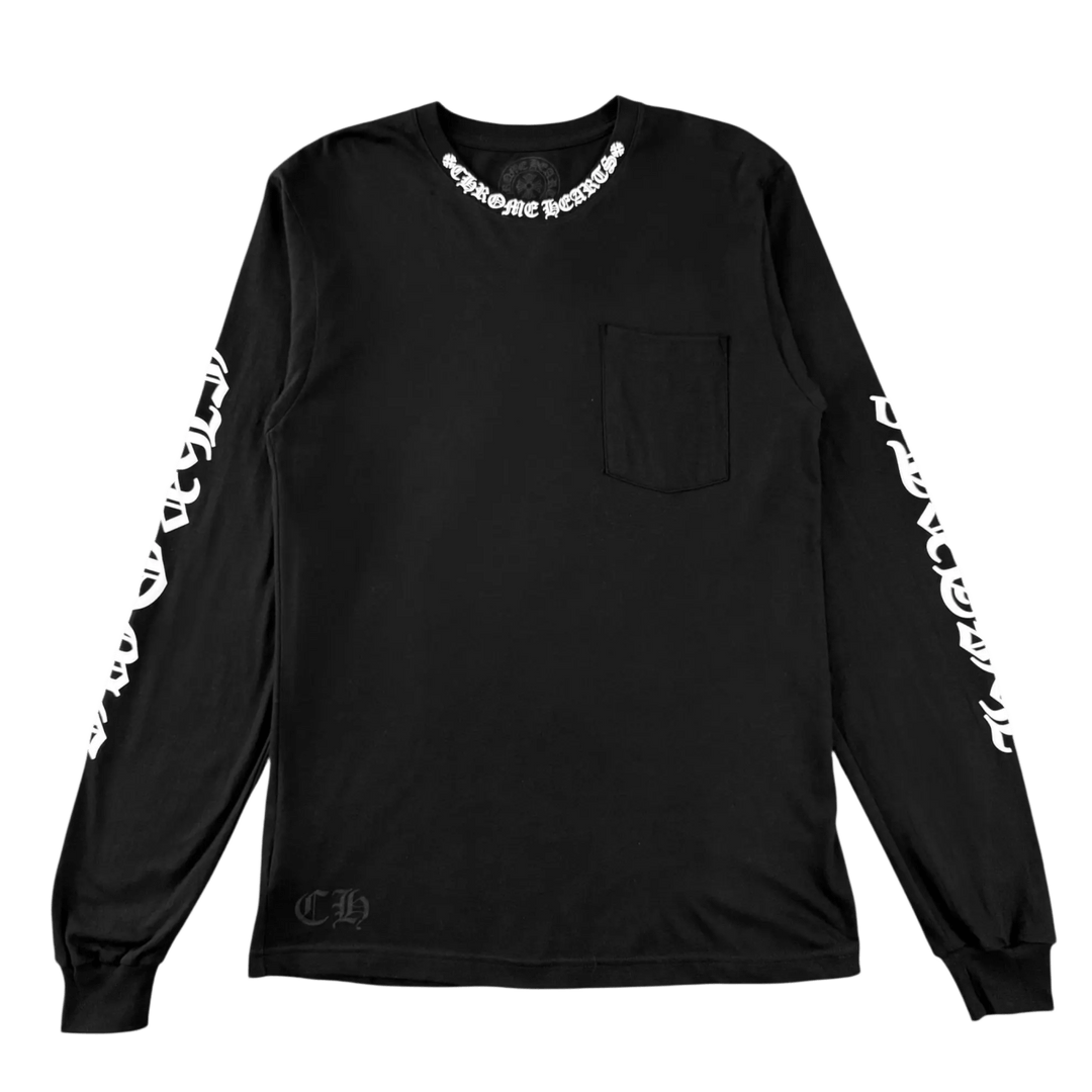 Chrome Hearts 'Neck Logo' Black Longsleeve Pocket Tee