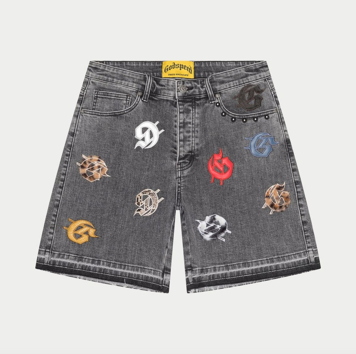 GODSPEED Infinity Multi Color Grey Denim Shorts
