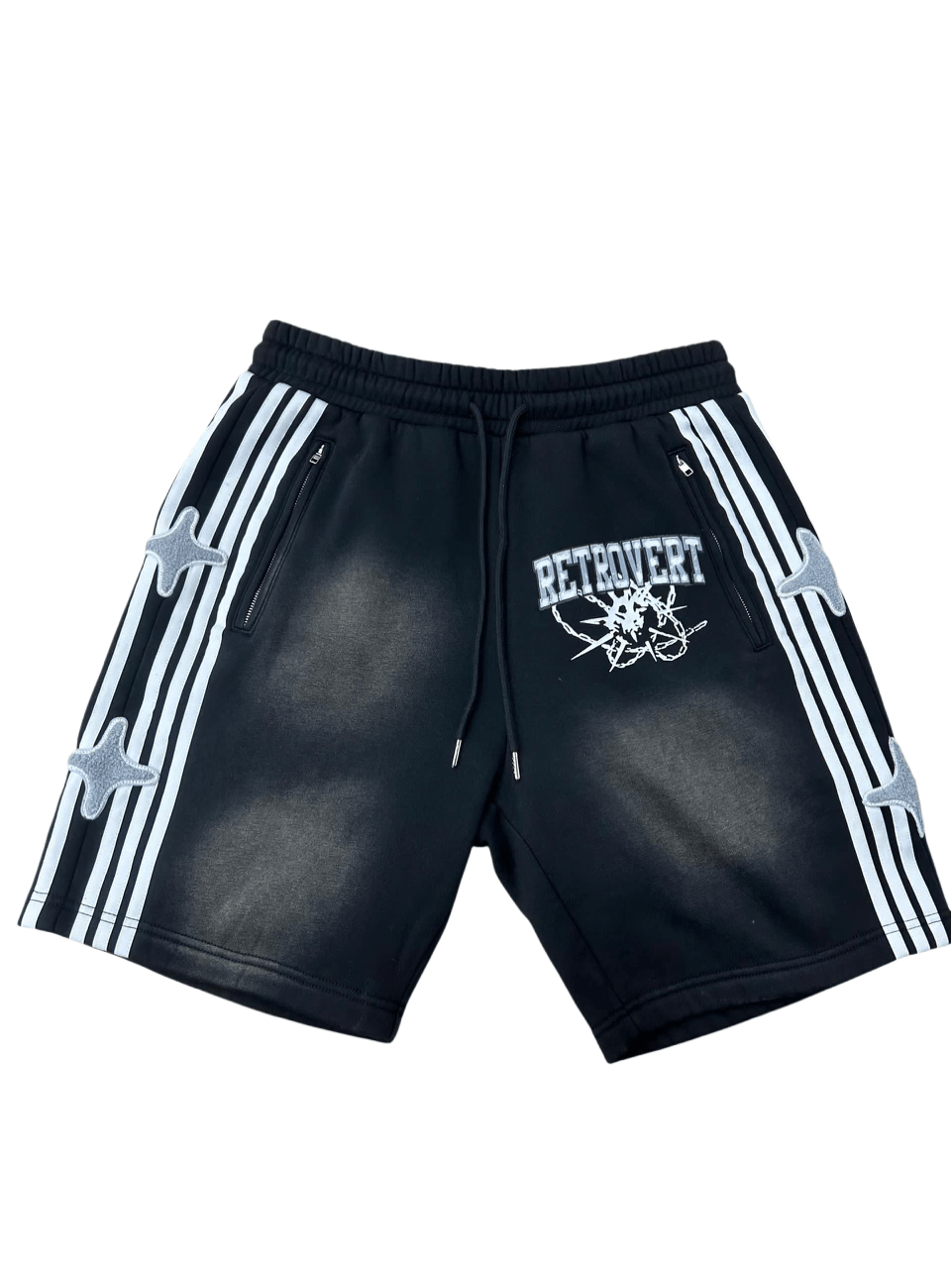 Retrovert Star Track Shorts Black