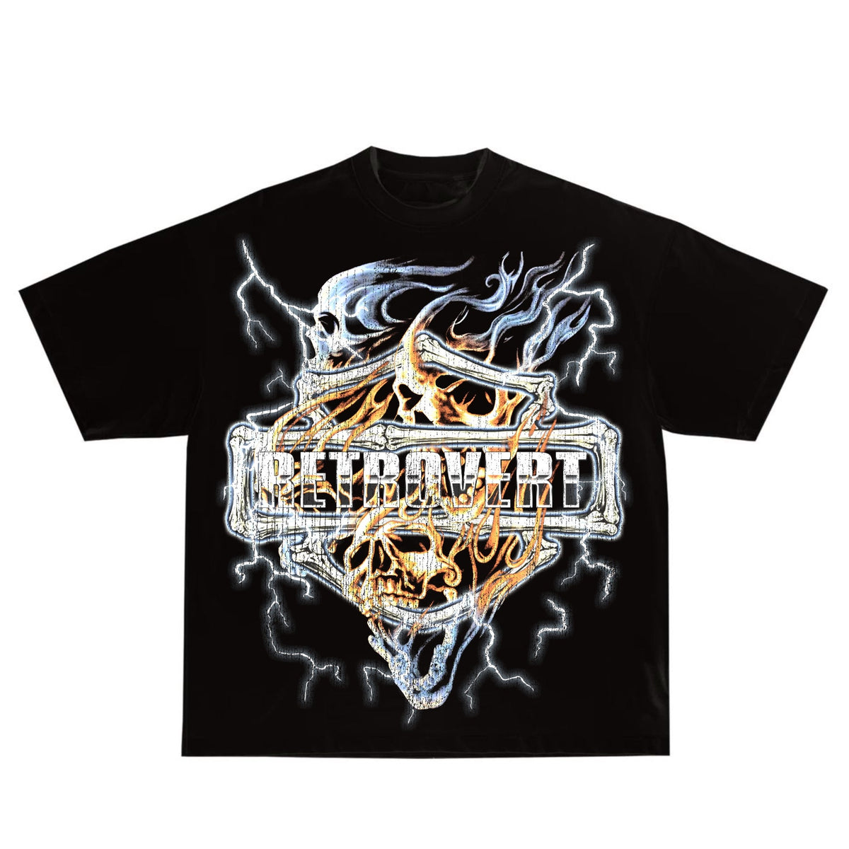 Retrovert Blue Skull Tee