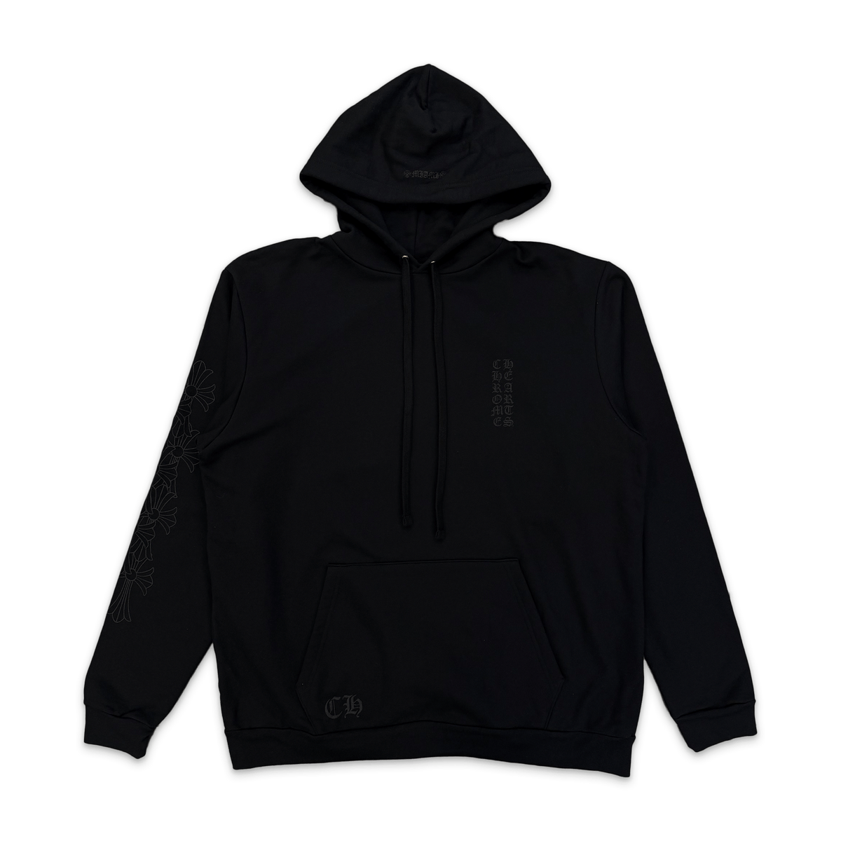 Chrome Hearts Miami Exclusive Cemetery Vertical Logo Hoodie Black