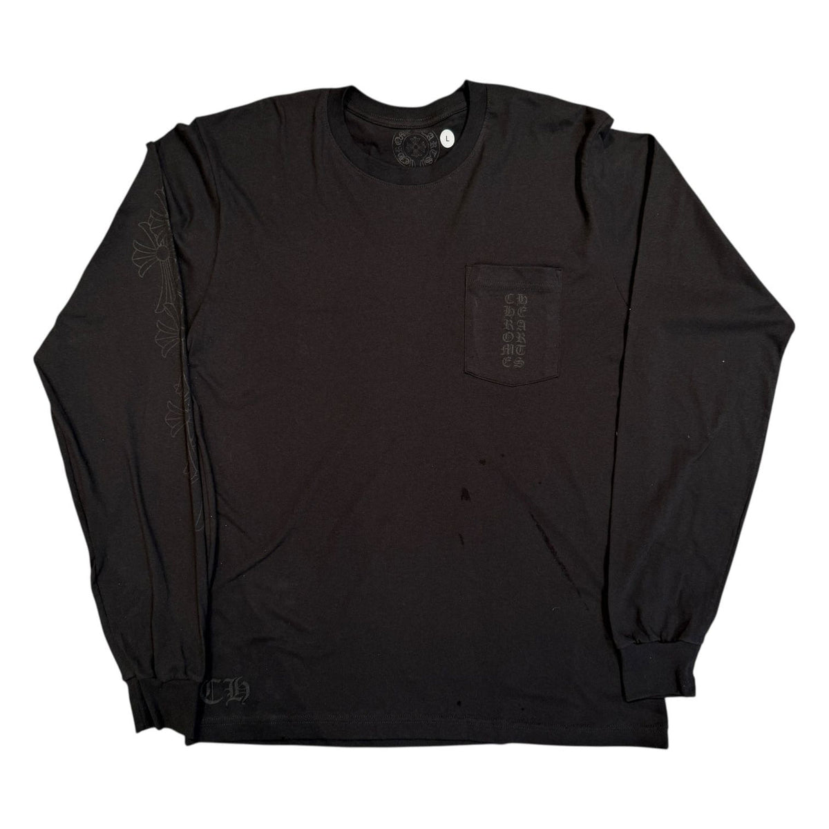 Chrome Hearts Miami Exclusive Cemetery Vertical Logo L/S Tee Black
