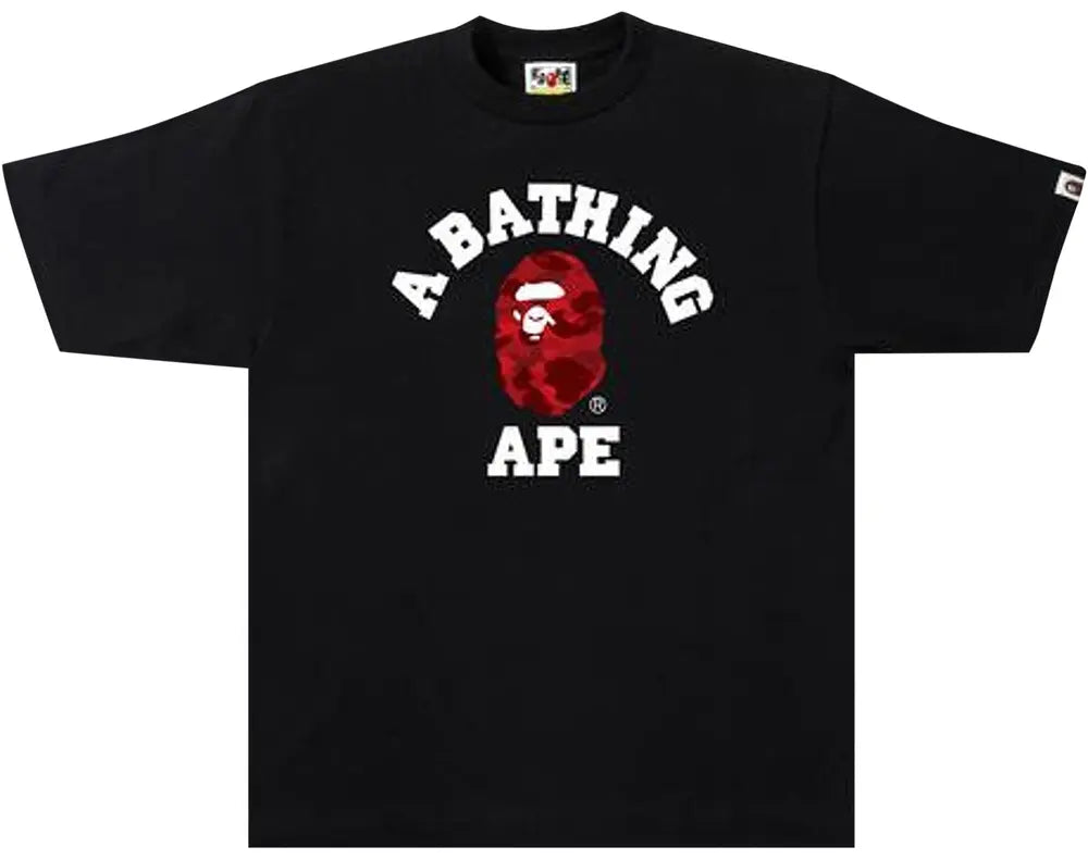 BAPE Color Camo College Tee 'Black/Red'