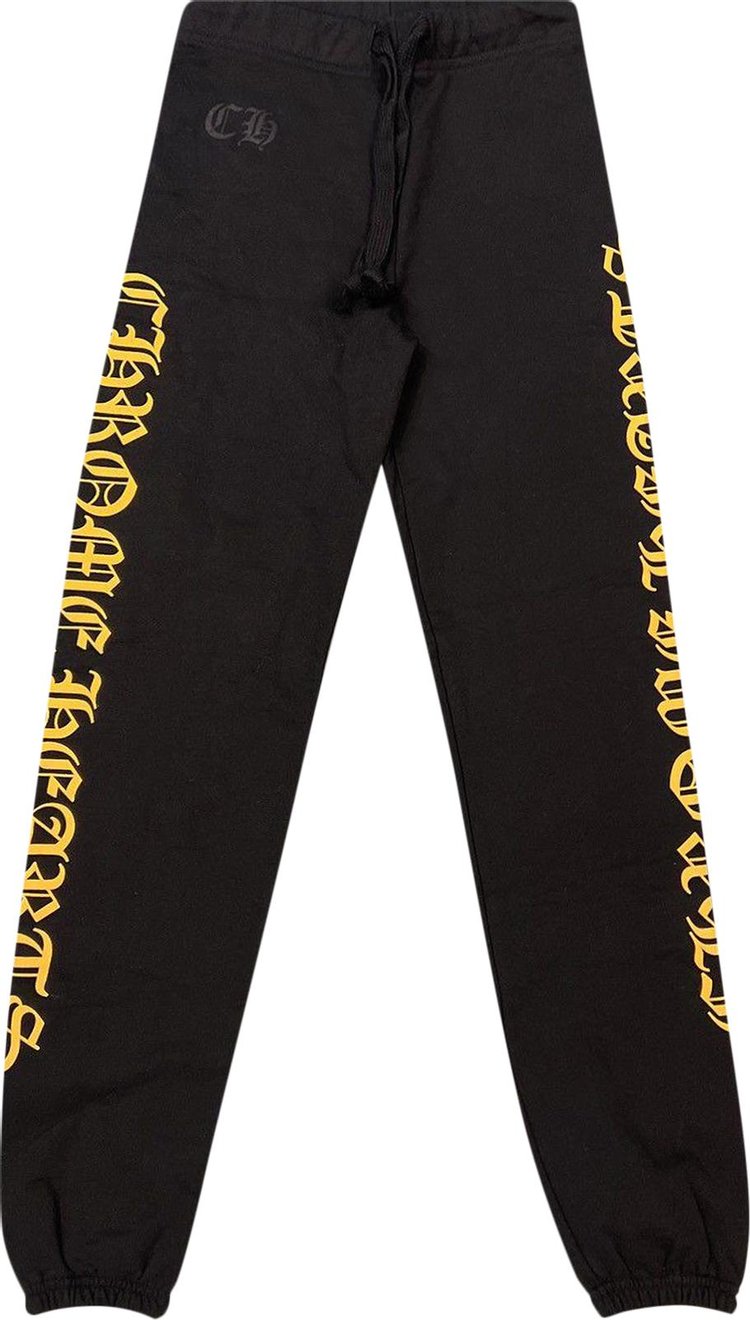 Chrome Hearts Yellow Letter Black Sweatpants