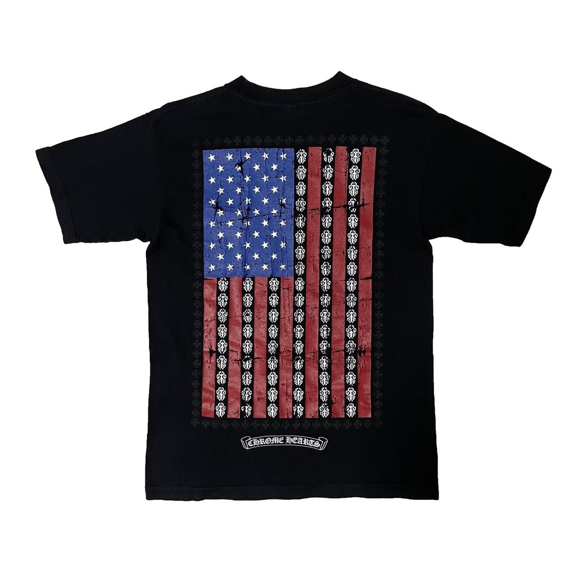 Chrome Hearts Vintage USA Flag Pocket T Shirt Black