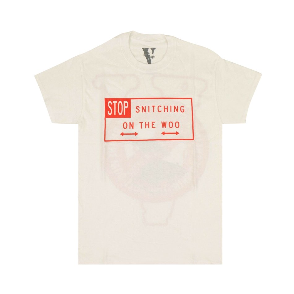 Vlone x Pop Smoke Stop Snitching T-Shirt White/Red