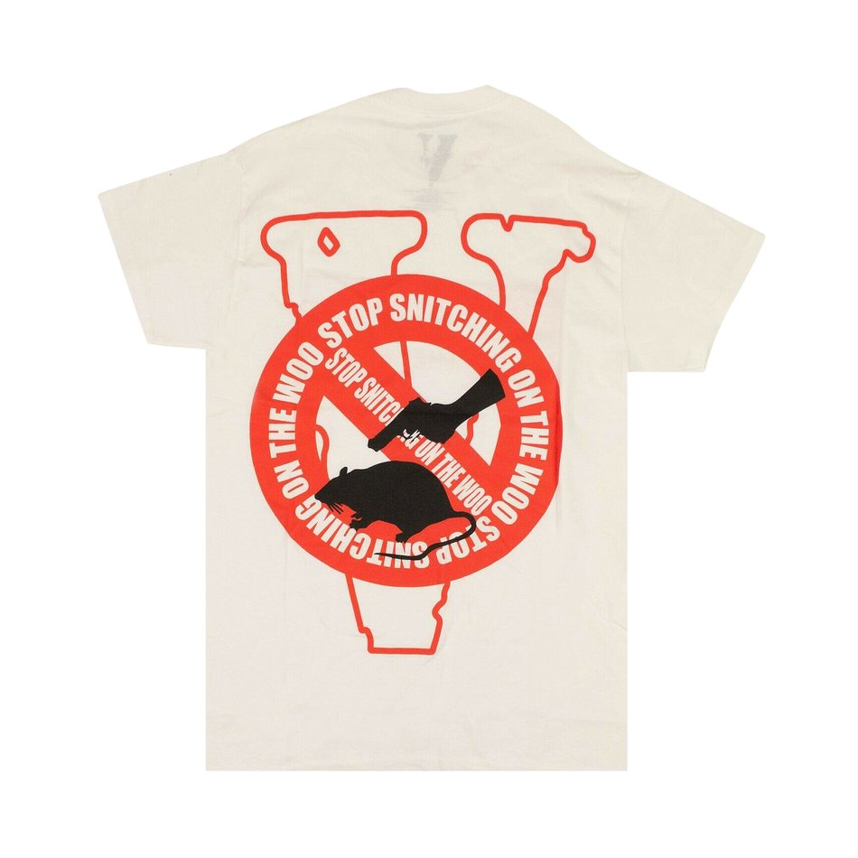 Vlone x Pop Smoke Stop Snitching T-Shirt White/Red