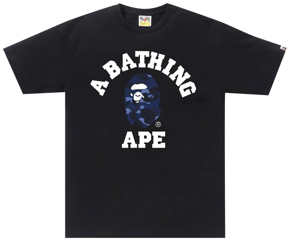 Bape Color Camo College Tee 'Black/Navy'