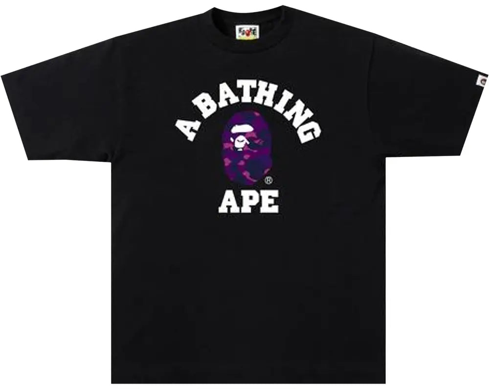 BAPE Color Camo College Tee 'Black/Purple'