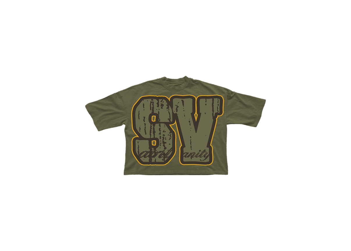 Saint Vanity Big SV Logo Tee Olive Green