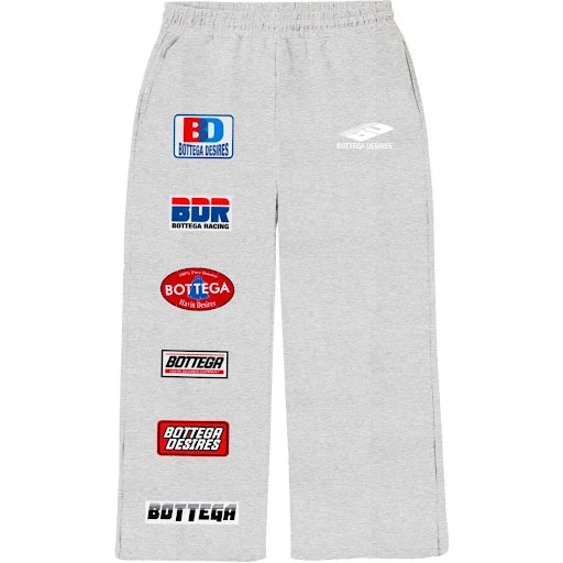 Bottega Desires Patches Sweatpants Grey