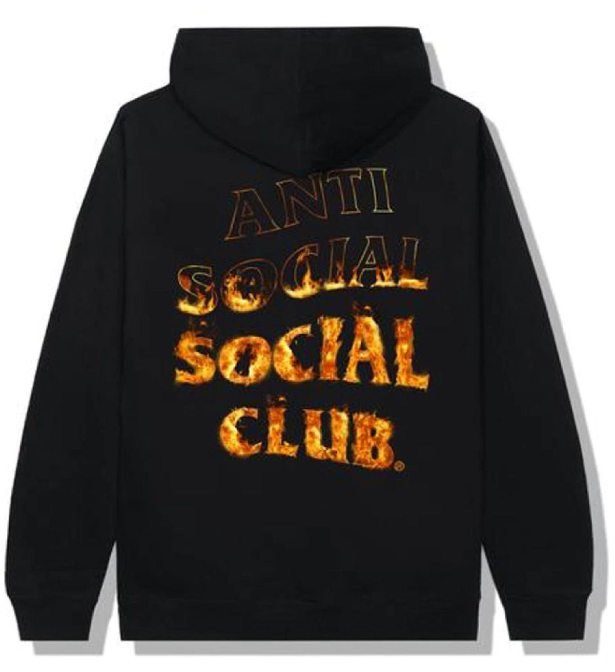 Anti Social Club Flames Hoodie Black