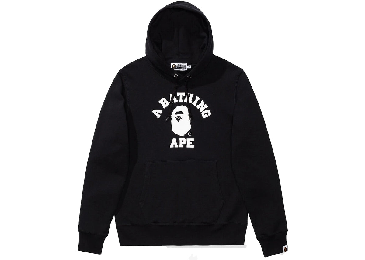 Bape College Pullover Hoodie Black