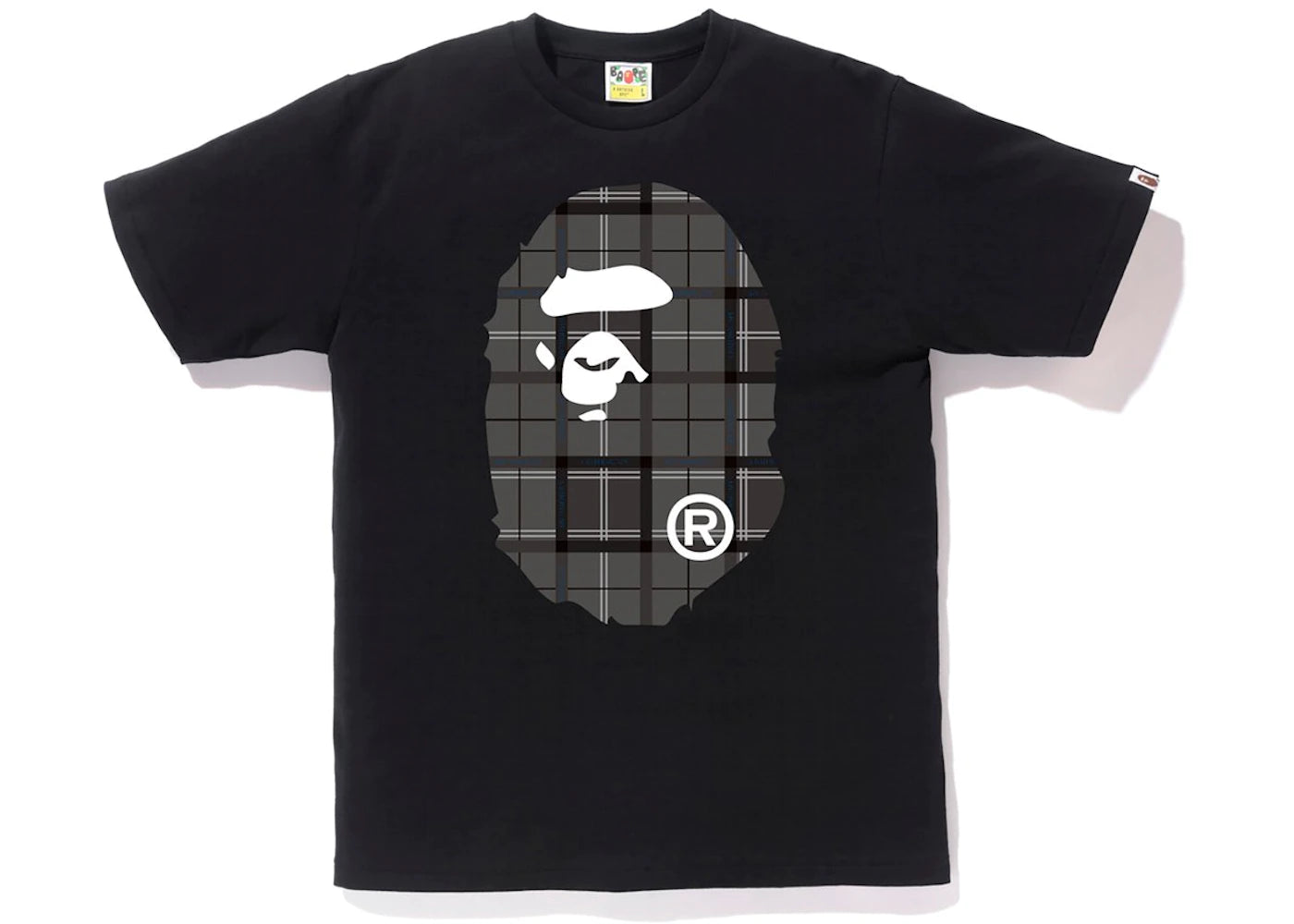 Bape Check Big Head Black/Black T-Shirt