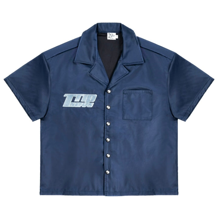 Triple Sevens Nylon Blue Button Up