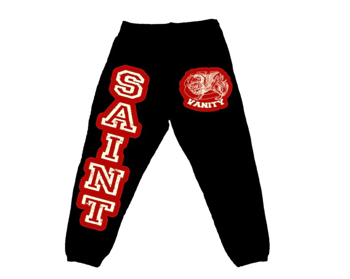 Saint Vanity Red Varsity Sweatpants