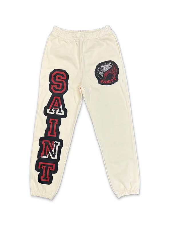 Saint Vanity Logo Sweatpants "Cream"