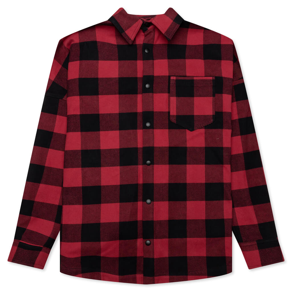 Palm Angels Button Down Flannel Red