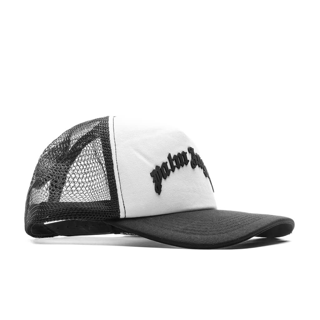 Palm Angels Curved Logo Trucker Hat Black