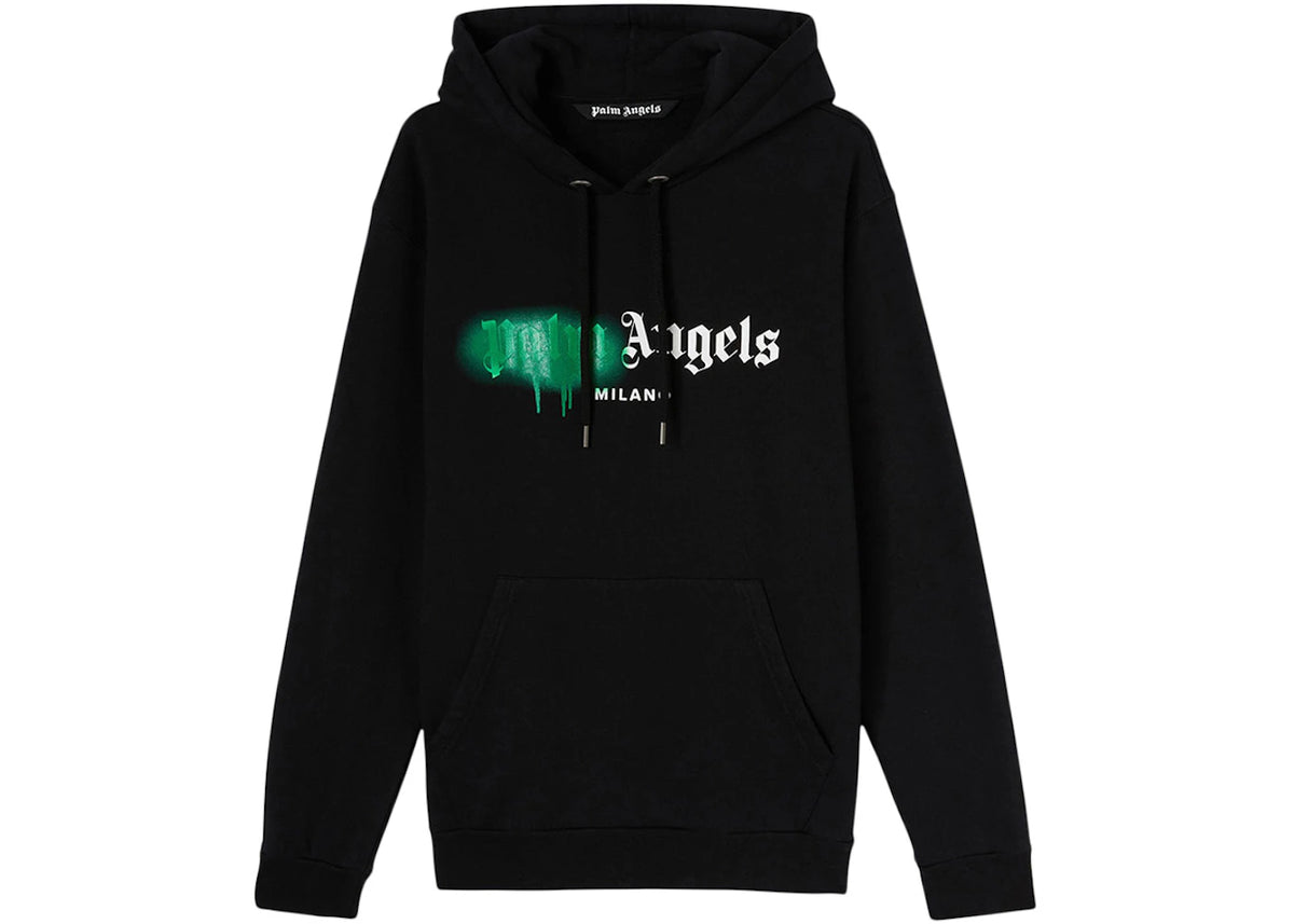 Palm Angels Milano Sprayed Logo Hoodie Black/Green