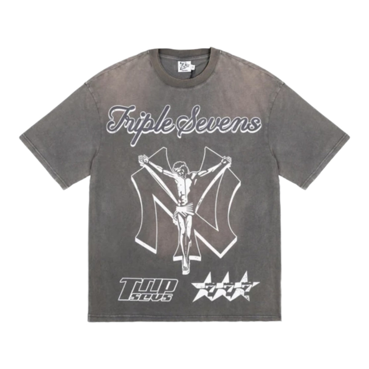 Triple Sevens NY Jesus Tee Grey