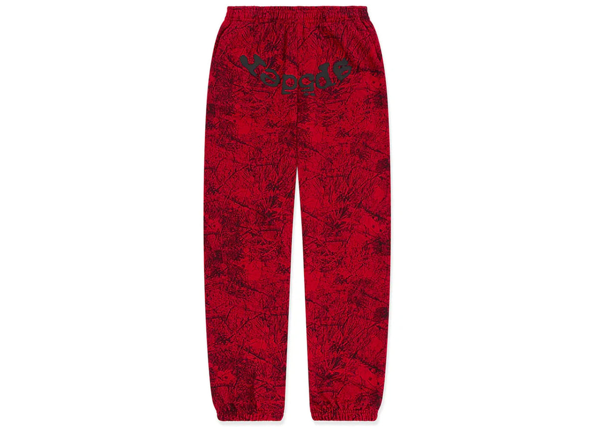 Sp5der OG Tree Camo Sweatpants Red