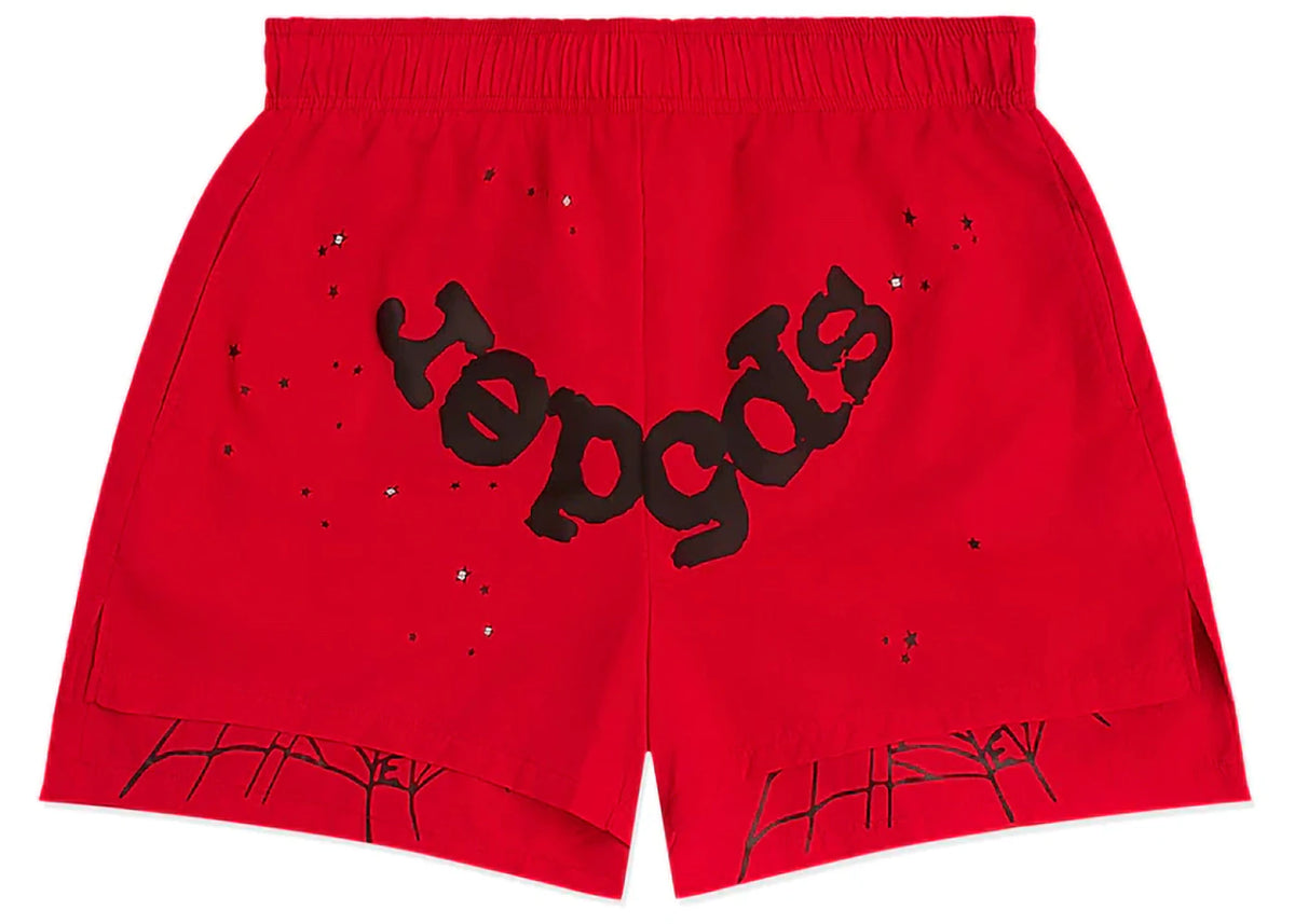 Sp5der OG Web Double Layer Short Red