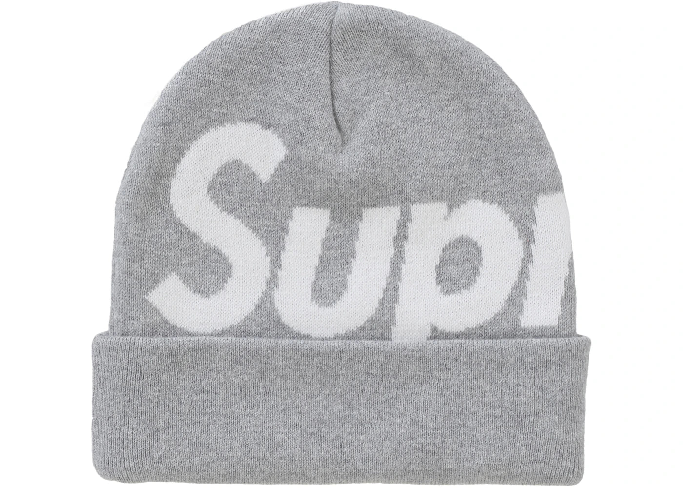 Supreme Big Logo Beanie Ash Grey