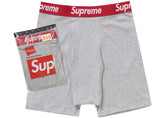 Supreme Hanes Boxer Briefs (2 Pack) Heather Grey