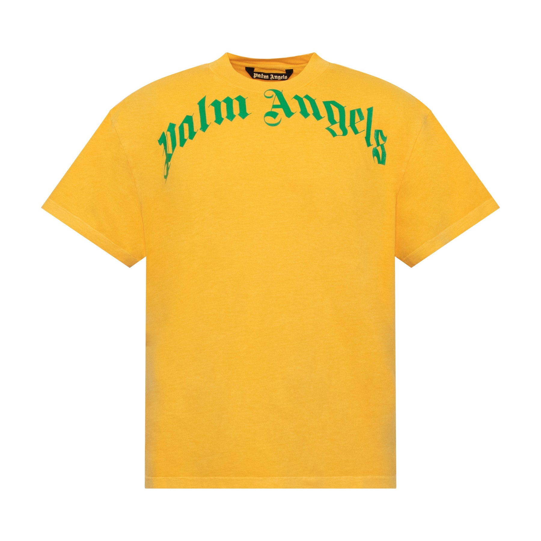 Palm Angels Vintage Wash Curved Logo Yellow/Green