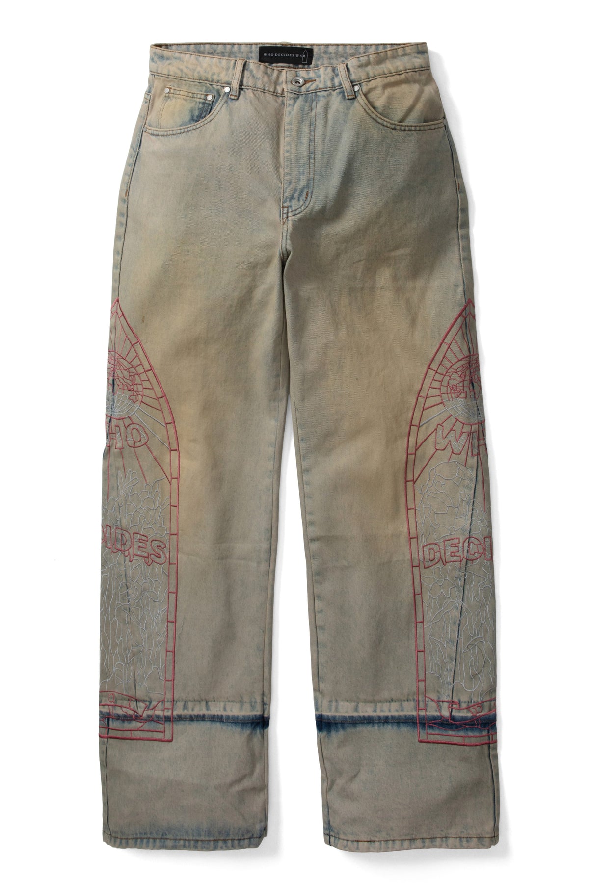 Who Decides War Extended Hem Embroidered Pant