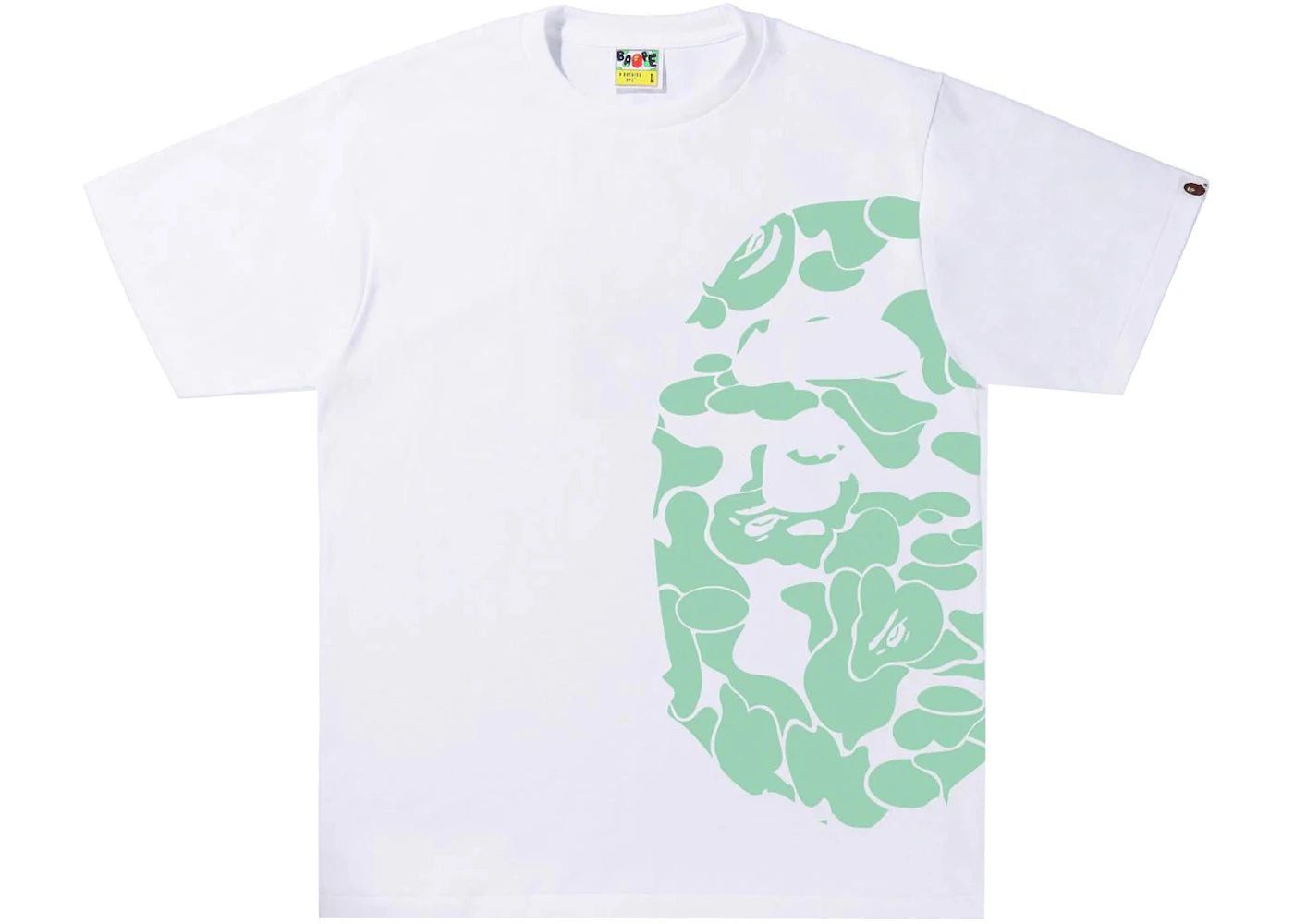 BAPE Text Code Camo Side Big Ape Head Tee White