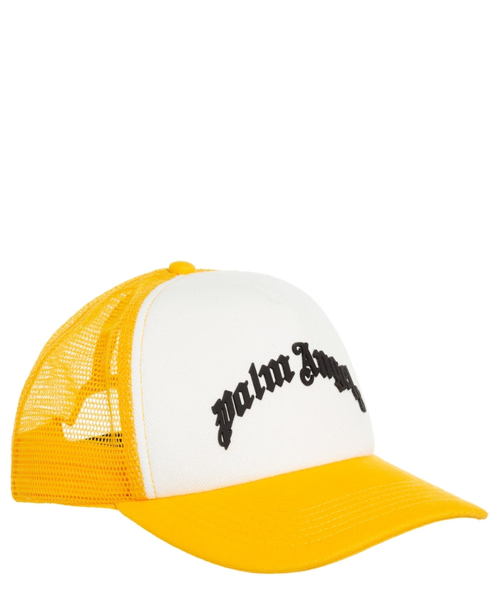 Palm Angels Curved Logo Trucker Hat Yellow