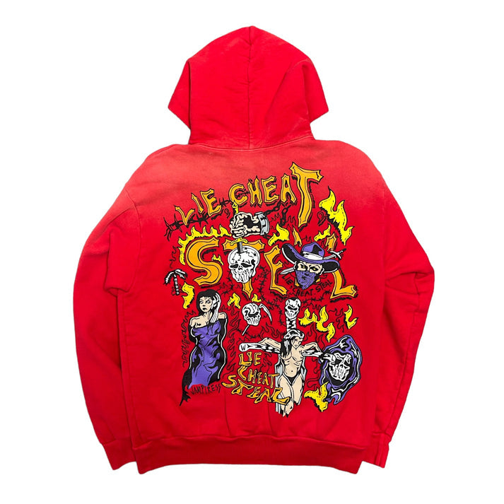 Warren Lotas Lie Cheat Steal Hoodie Faded Red