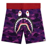 Bape Crazy Camo Shark Sweat Shorts Purple
