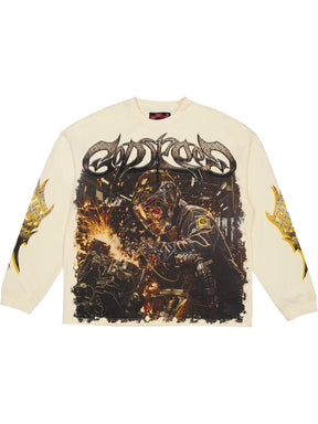 Godspeed Steel Sharpens Steel L/S Tee Bone