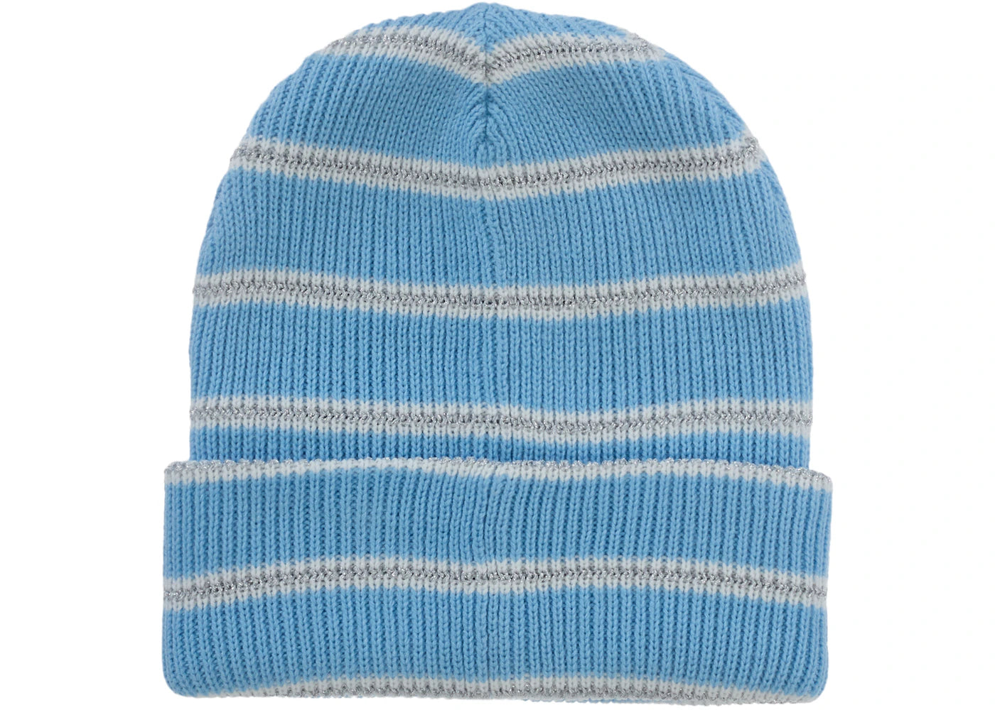 Supreme Metallic Stripe Beanie Light Blue