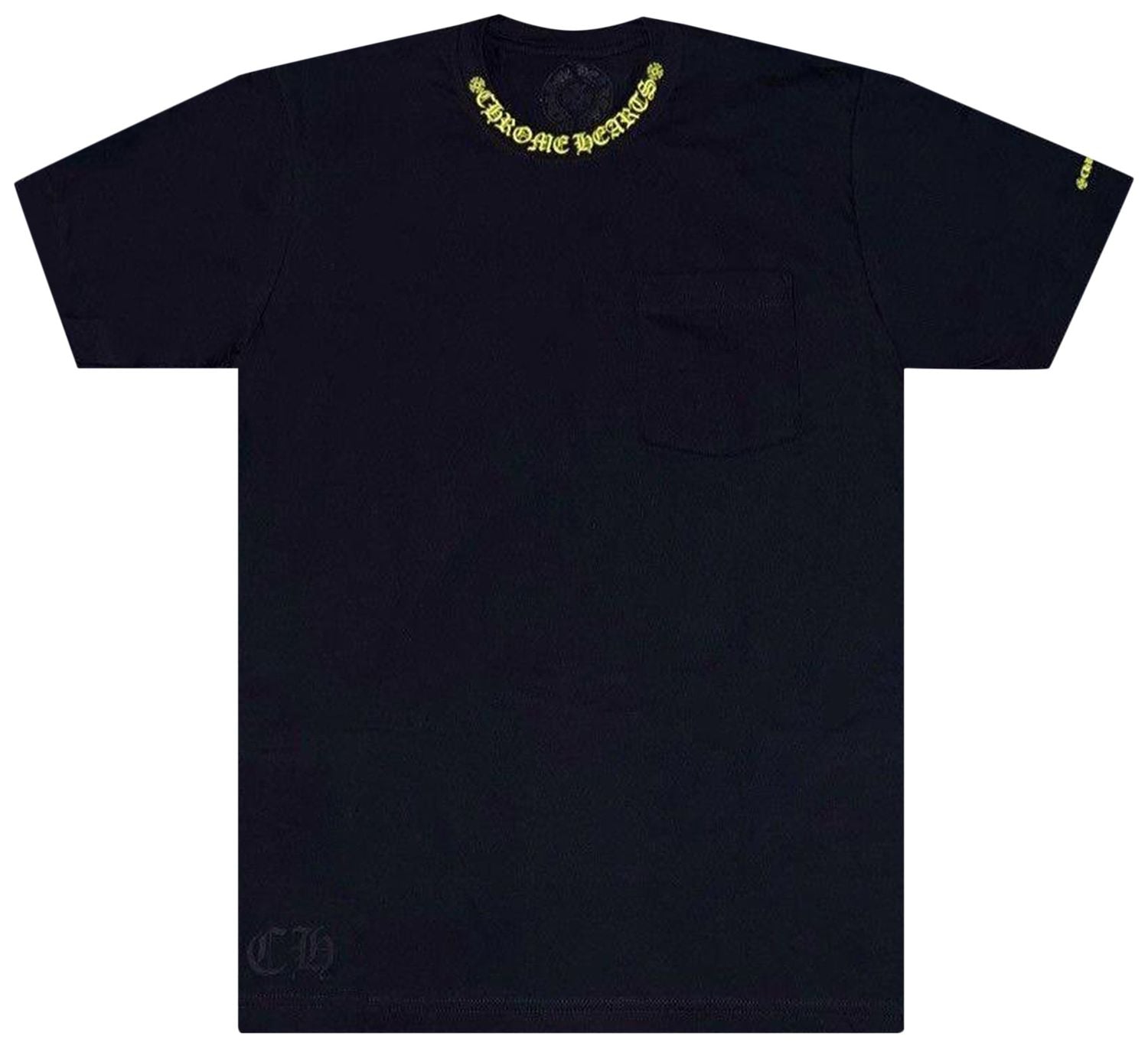 Chrome Hearts Neck Logo T-Shirt Black/Neon Yellow