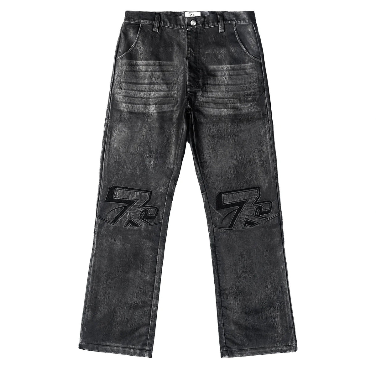 Triple Sevens LOGO LEATHER PANTS (BLACK)