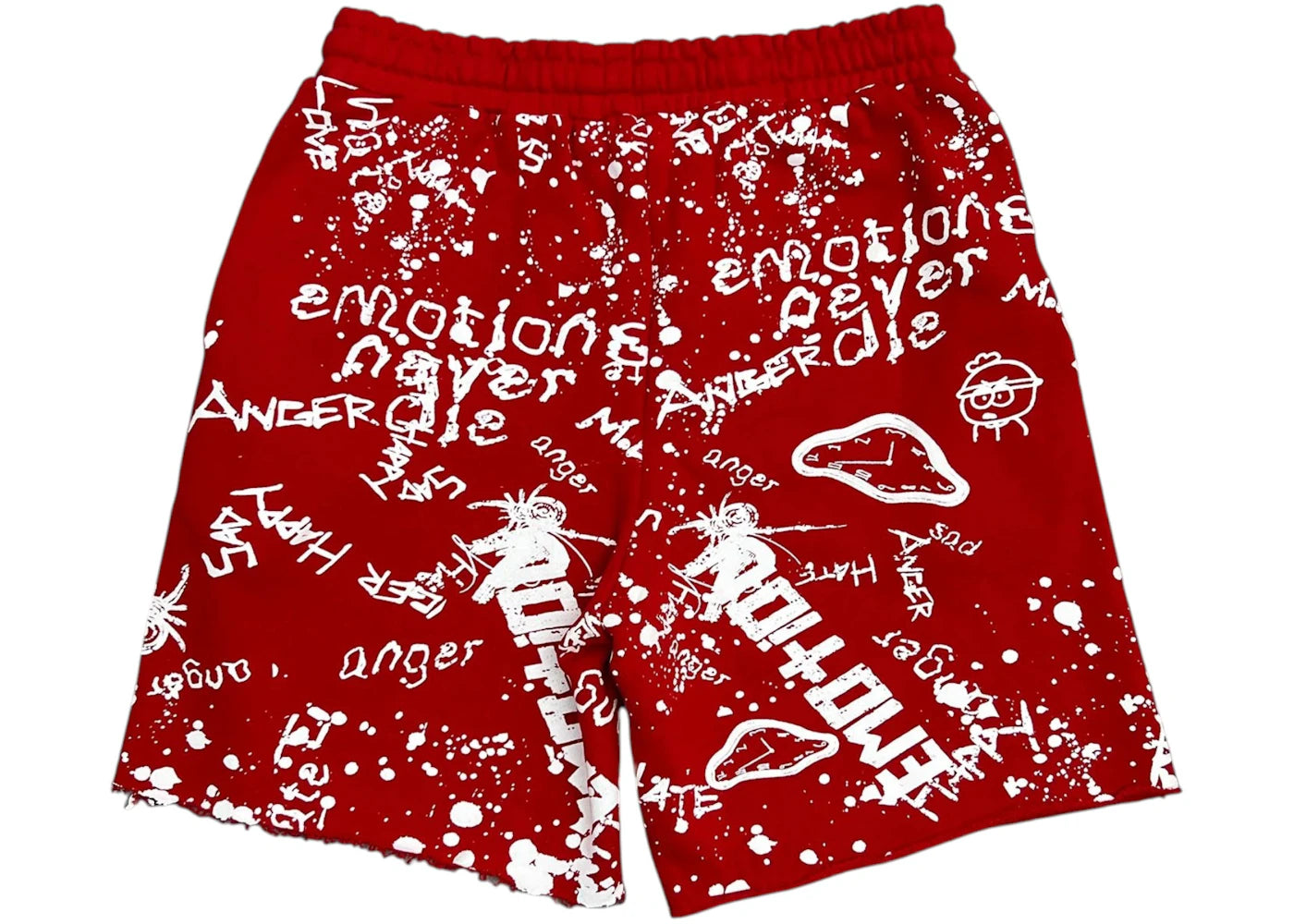 Mixed Emotion Graffiti Shorts Red