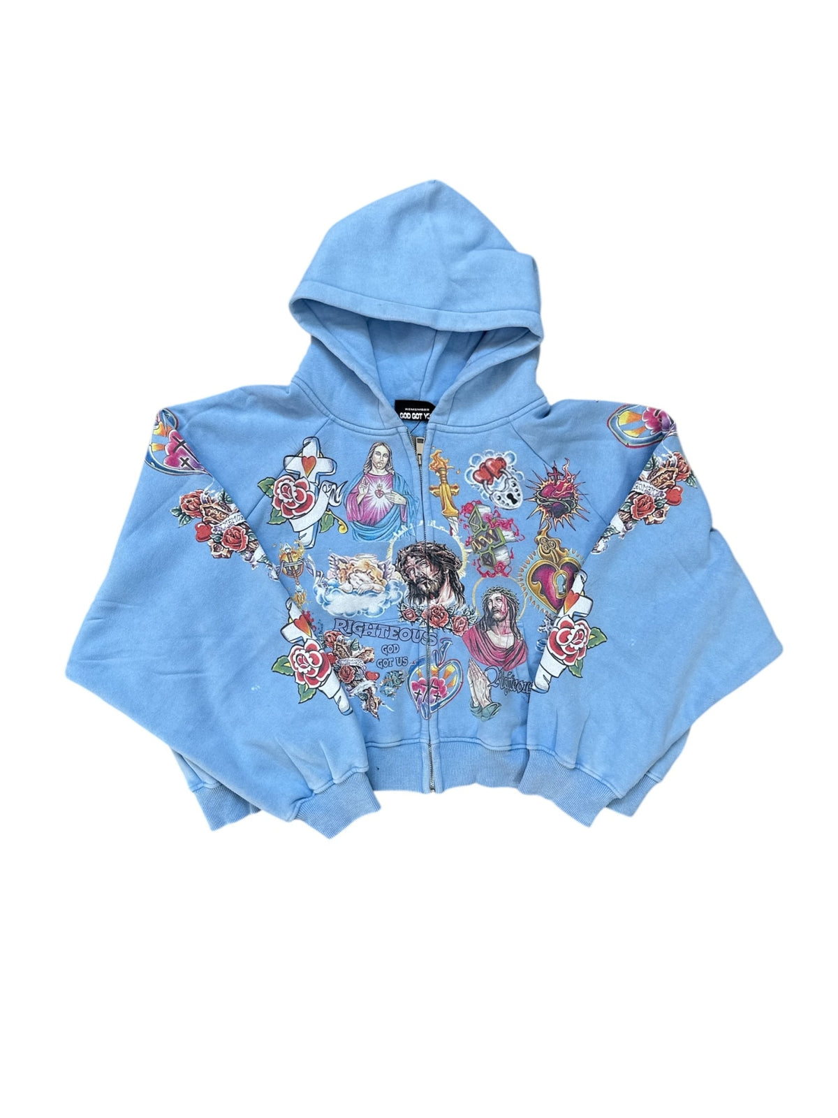 Righteous Risen King Zip Up Hoodie Blue