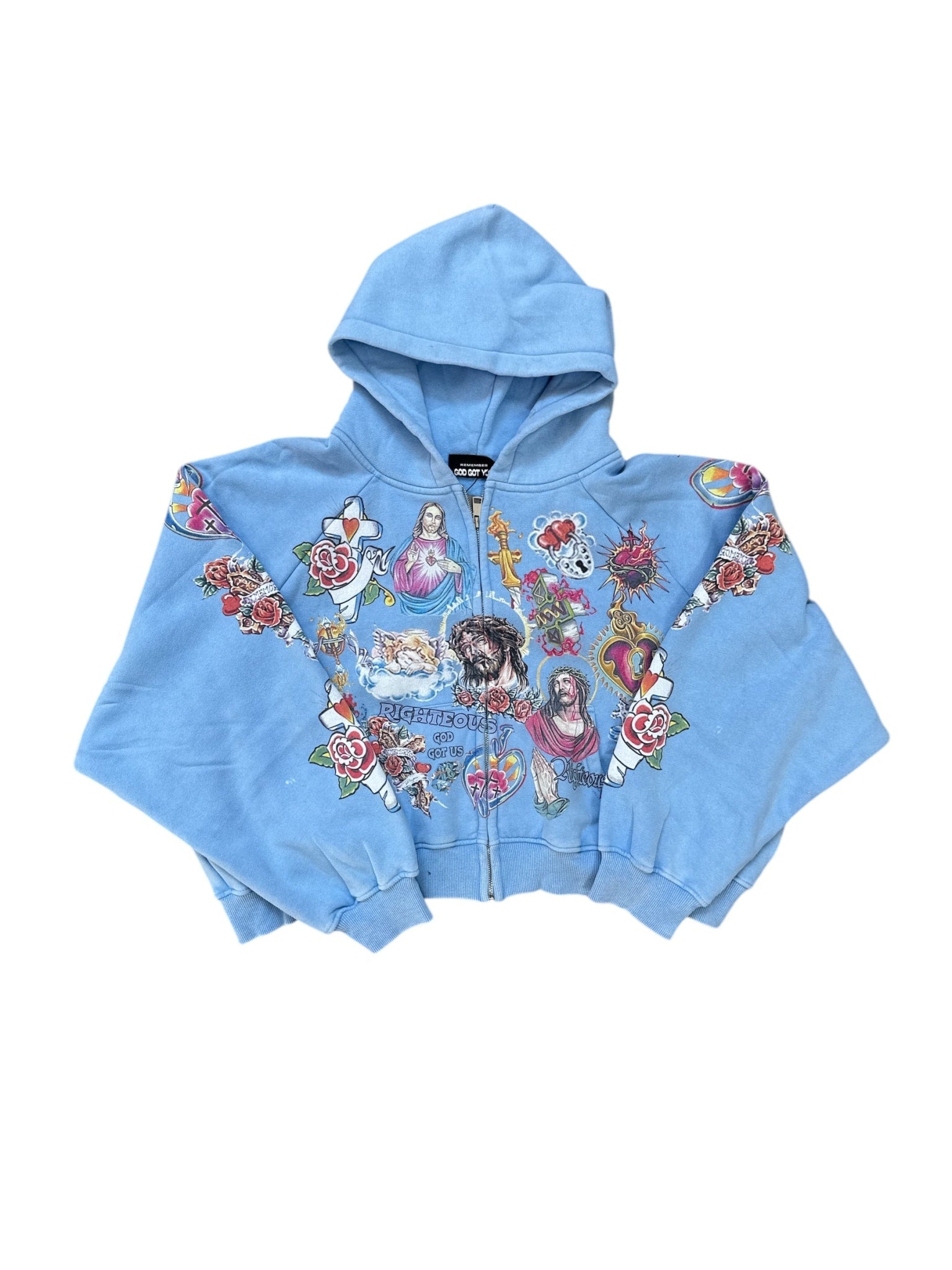 Righteous Risen King Zip Up Hoodie Blue