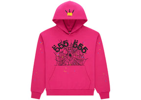 Sp5der Angel Number Hoodie Pink