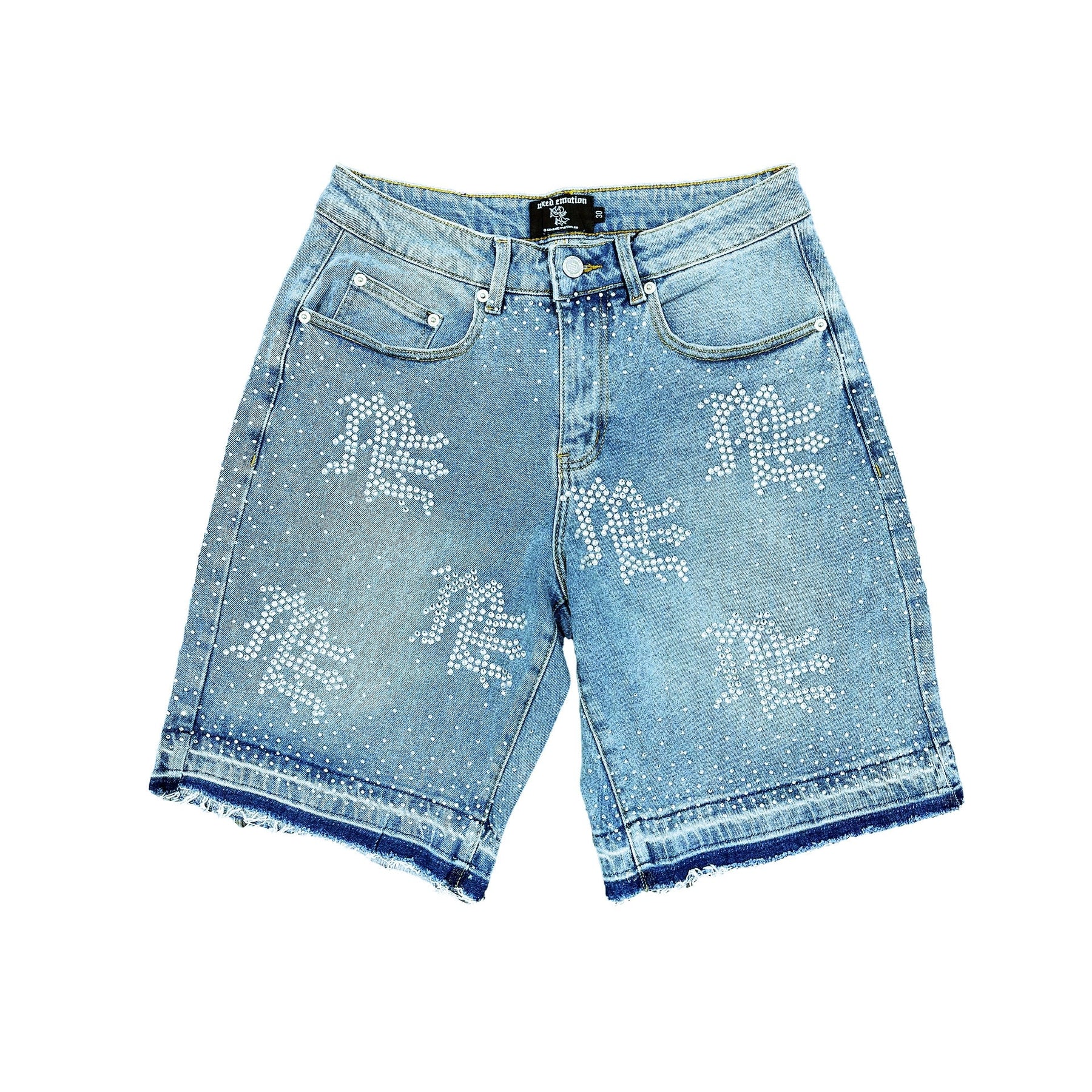 Mixed Emotions 'ME' Rhinestone Denim Shorts