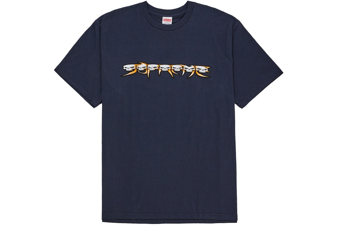 Supreme Skulls Spellout Tee Navy